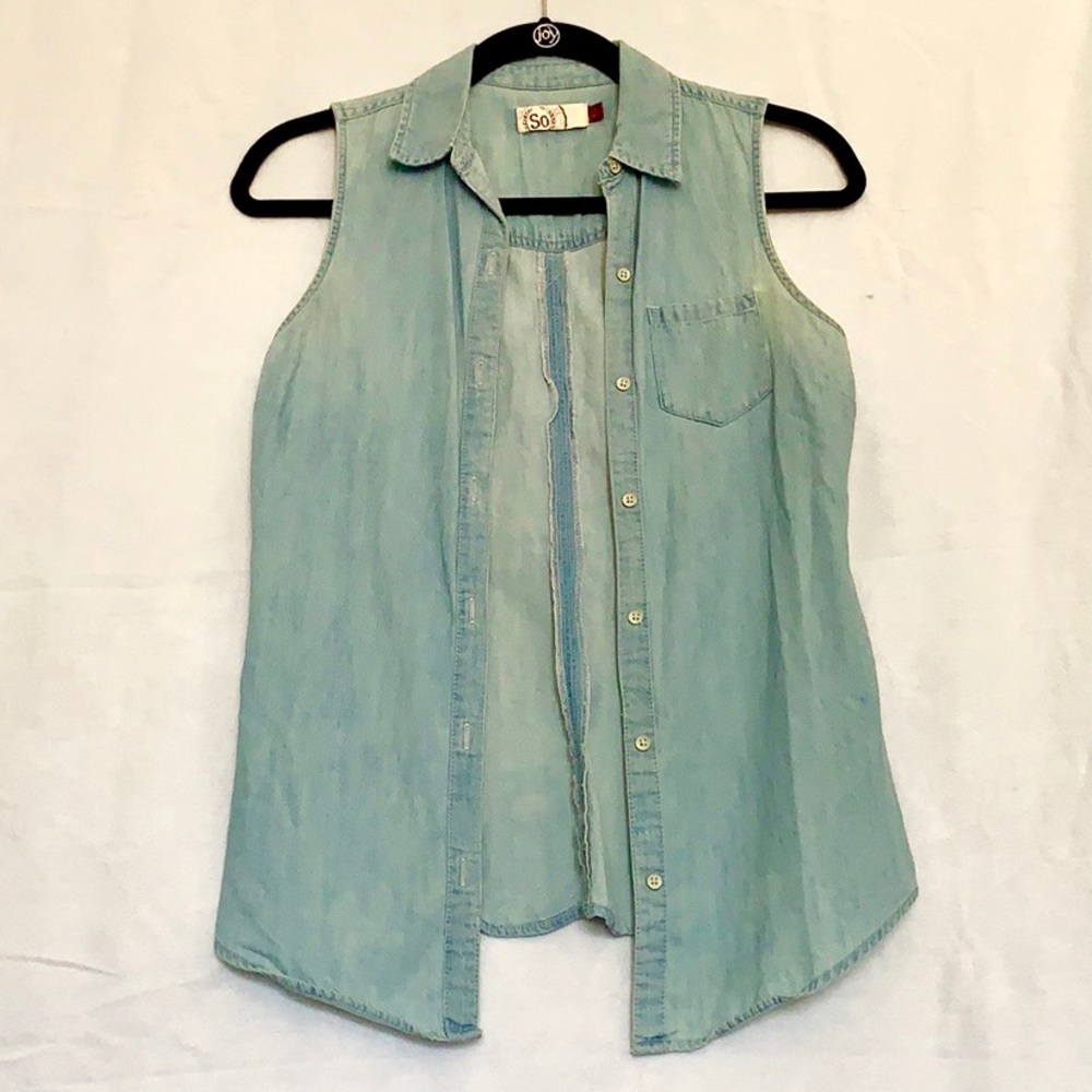Sleeveless Jean Shirt